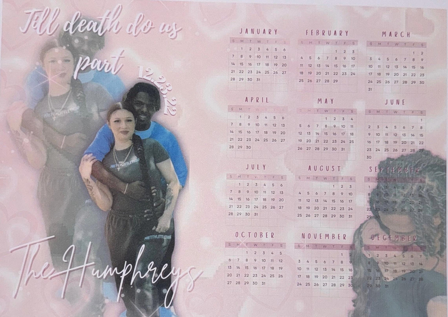 Custom calendar Yearly ( You design)