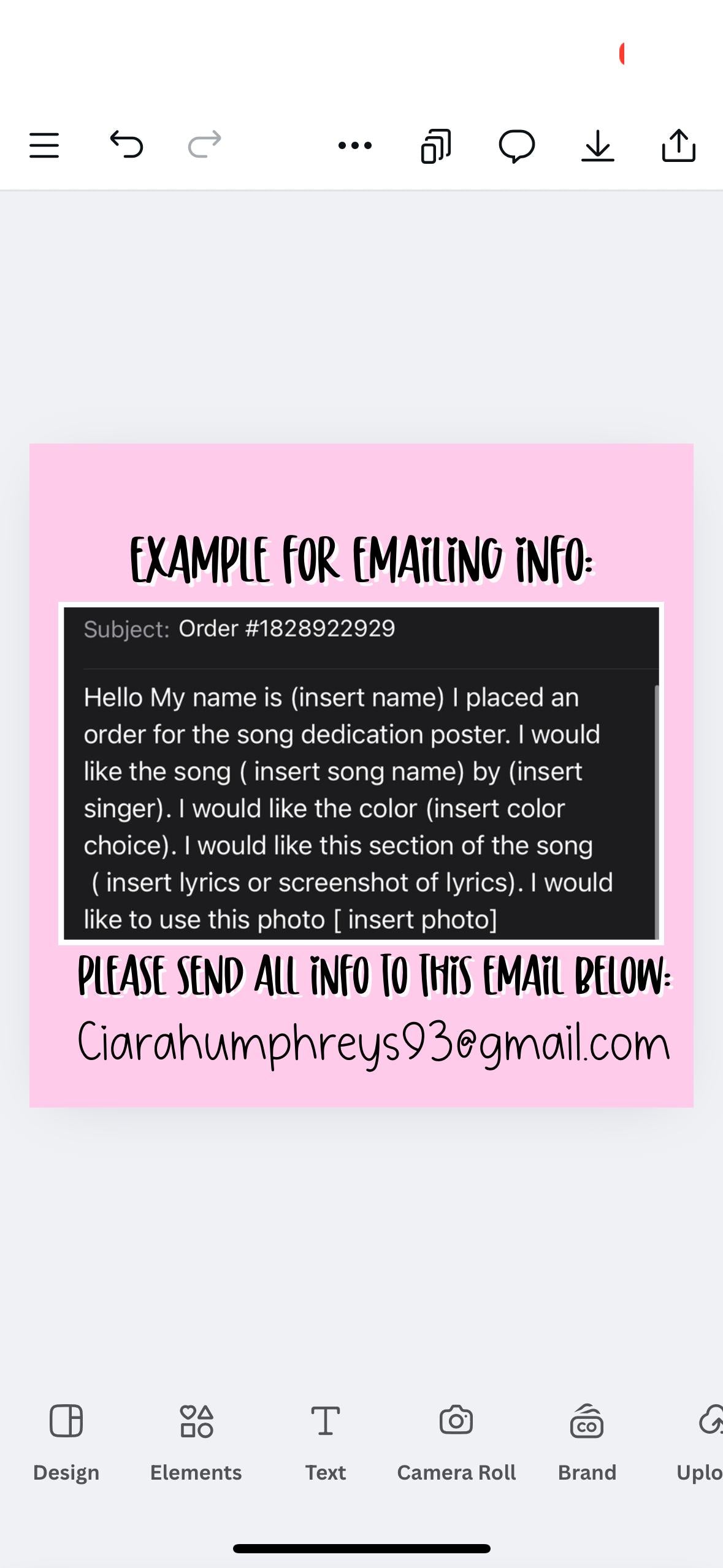 Song dedication card