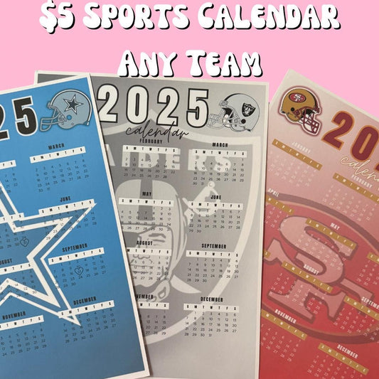 Sports 2025 Calendar (Any sport/team)