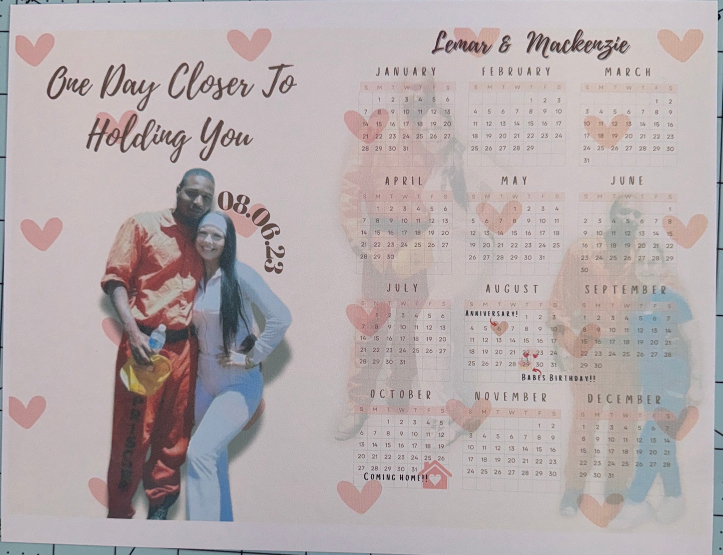 Custom calendar Yearly ( You design)