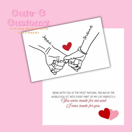 Holding Hands Customized with Names Card