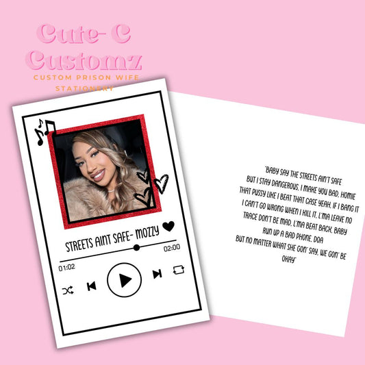 Song dedication card