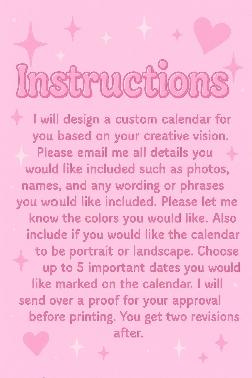 2026 Custom Calendar (You design)