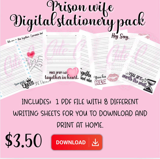 Prison Wife Digital writing sheets