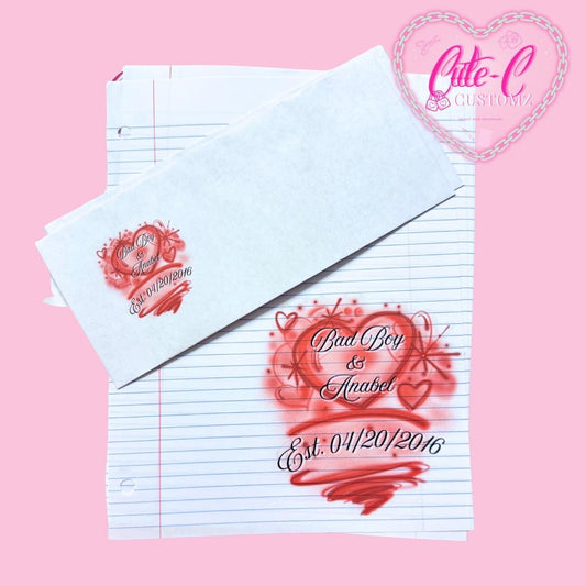 Red hearts (Stationery Set)
