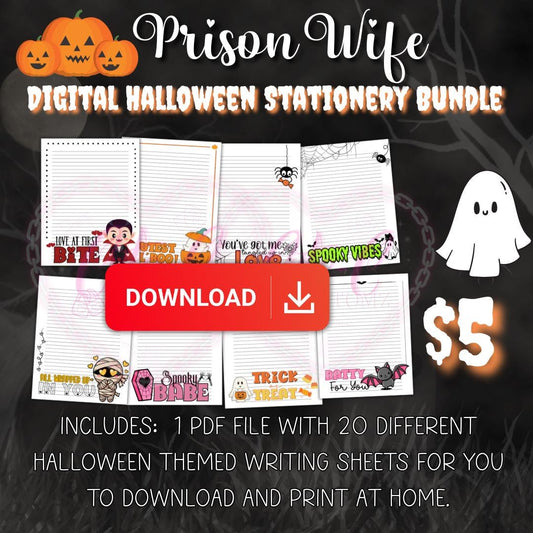 Prison Wife Digital Halloween Stationery Download