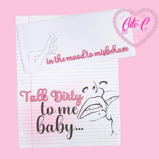 Talk dirty to me Writing set