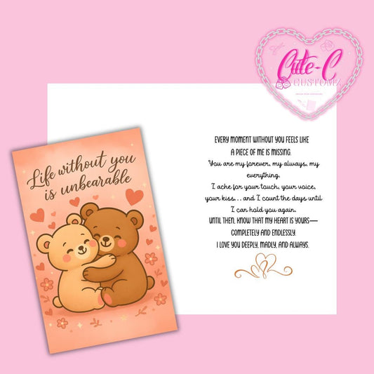 Life without you is unbearable